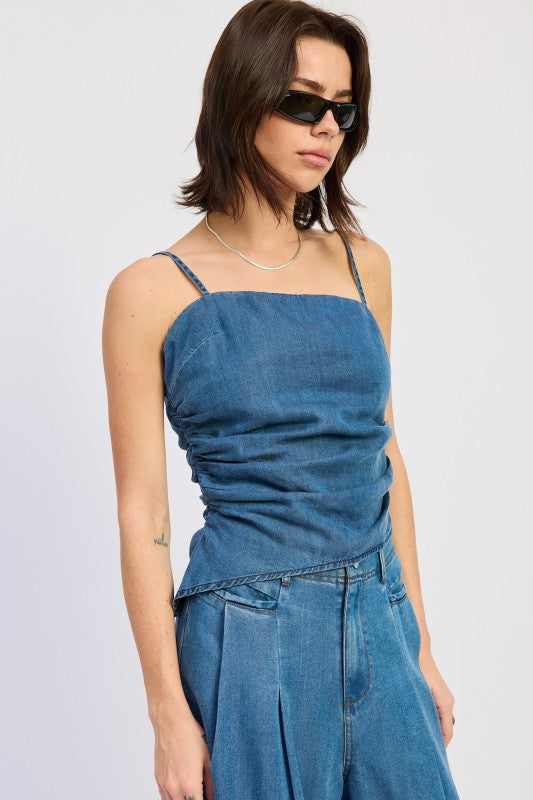 Asymmetrical Spaghetti Strap Top