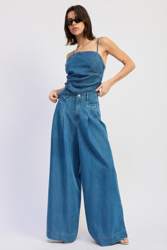 Asymmetrical Spaghetti Strap Top