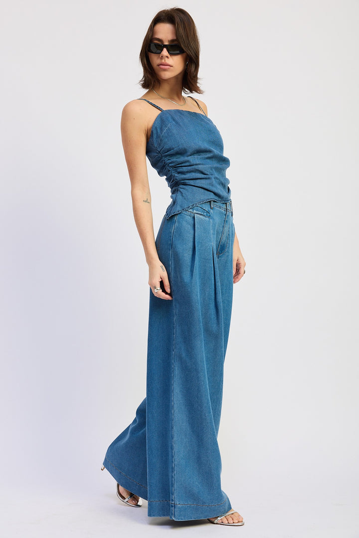 Asymmetrical Spaghetti Strap Top