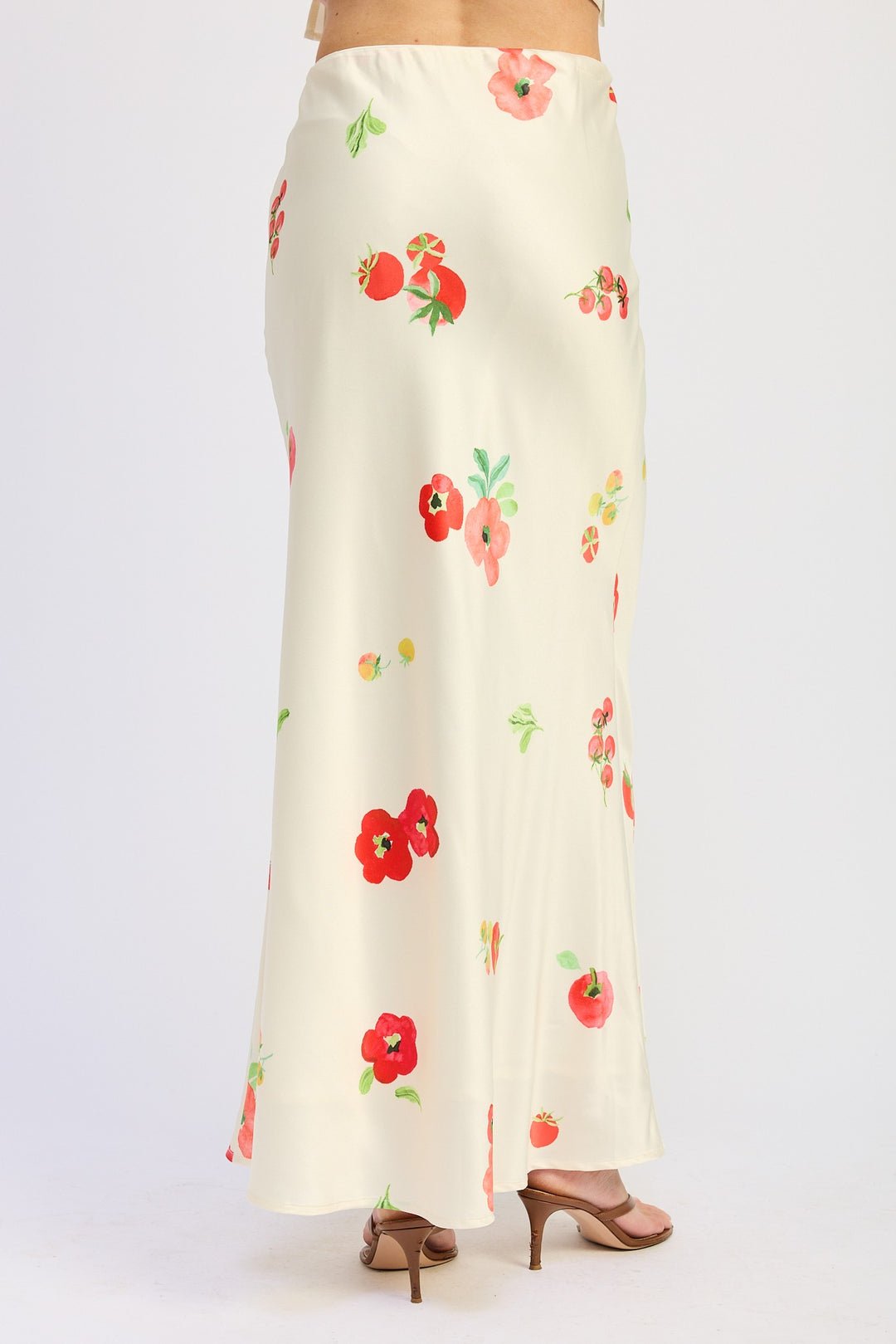 Low Rise Mid Satin Bias Skirt