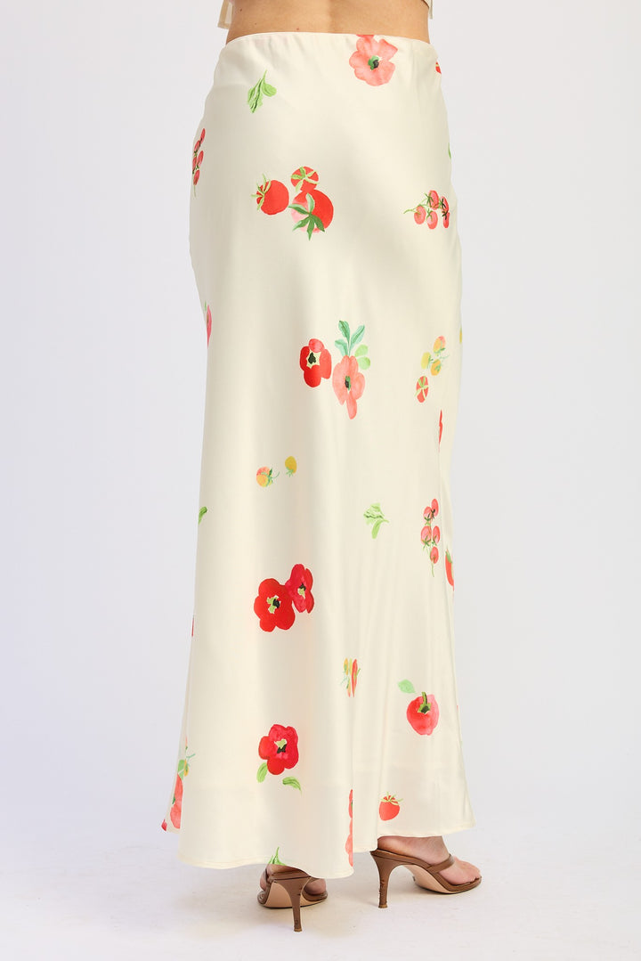 Low Rise Mid Satin Bias Skirt