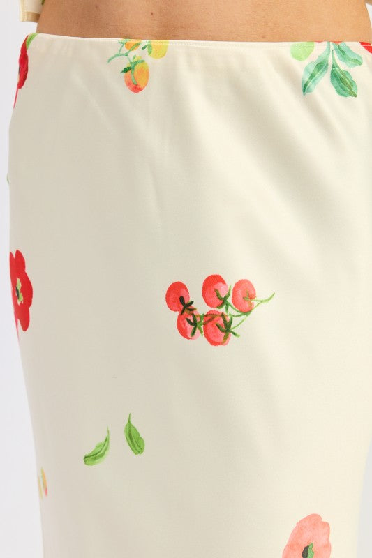 Low Rise Mid Satin Bias Skirt