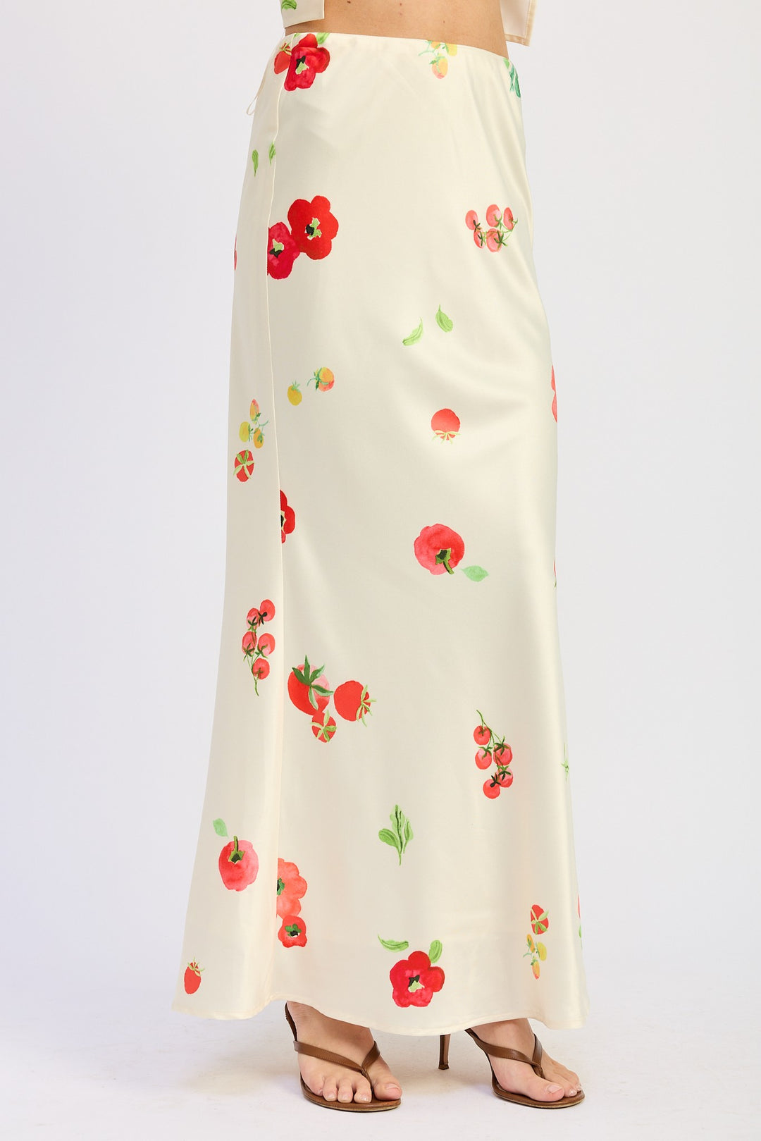 Low Rise Mid Satin Bias Skirt