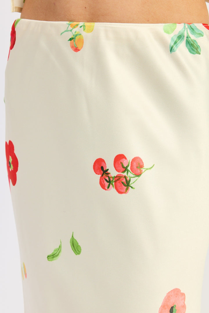 Low Rise Mid Satin Bias Skirt