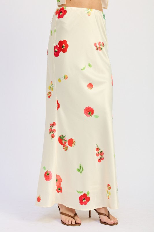 Low Rise Mid Satin Bias Skirt