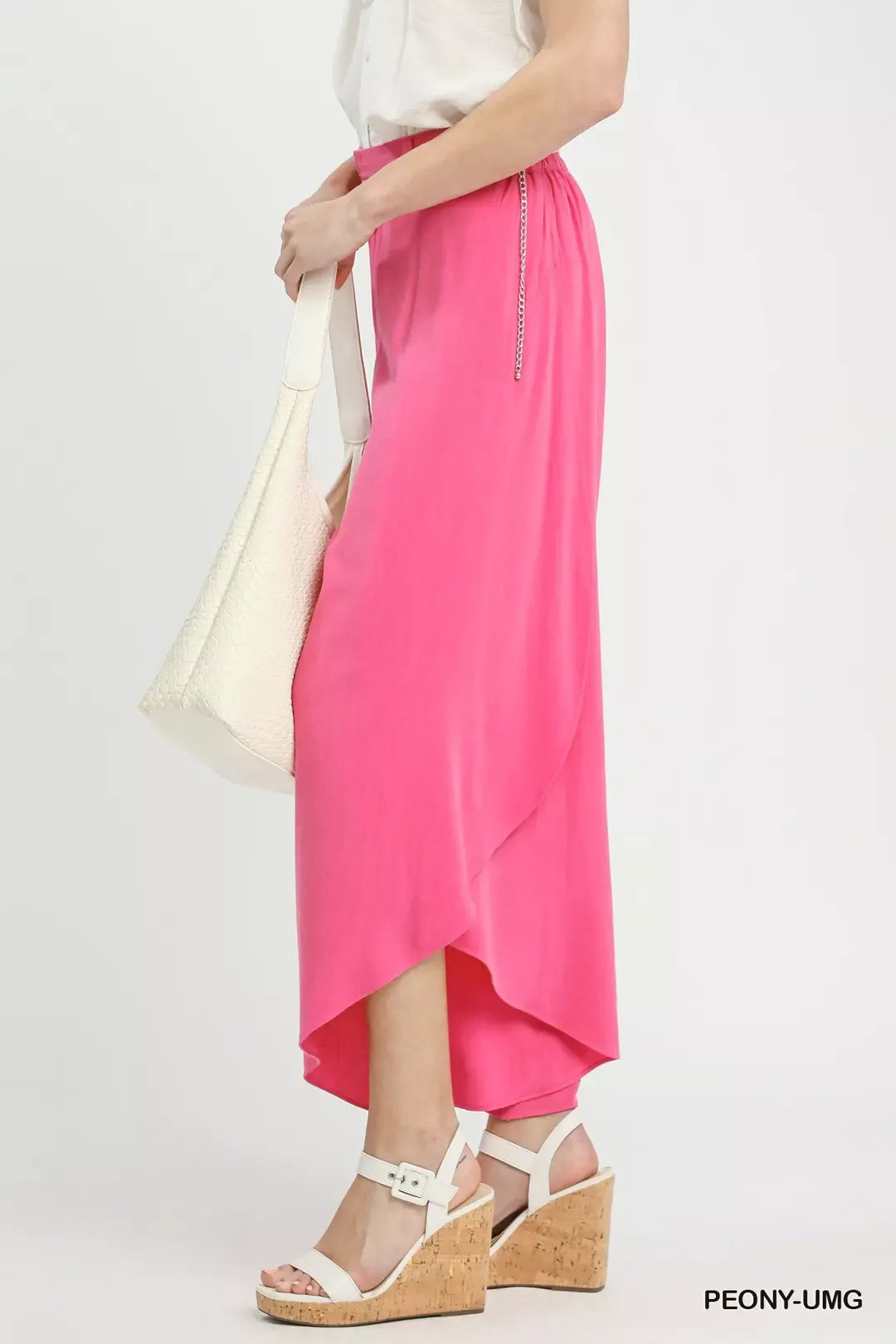 Peony-Umg Umgee Flowy Asymmetrical Hem Wide Leg Pants