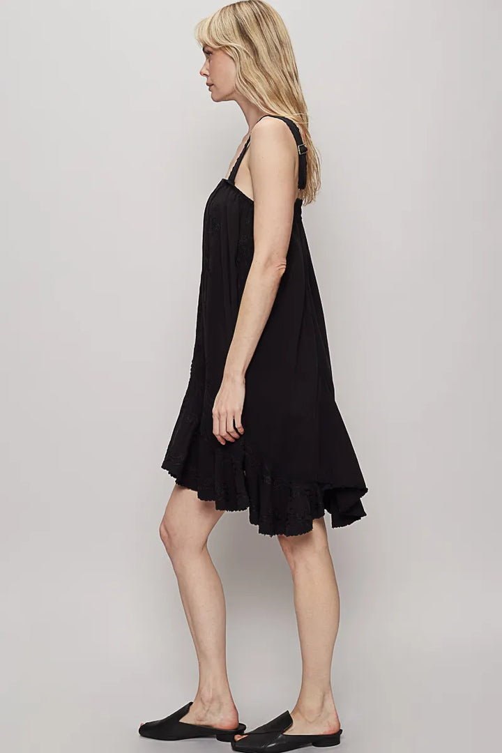 Pol Ruffle Hem Sleeveless Mini Dress