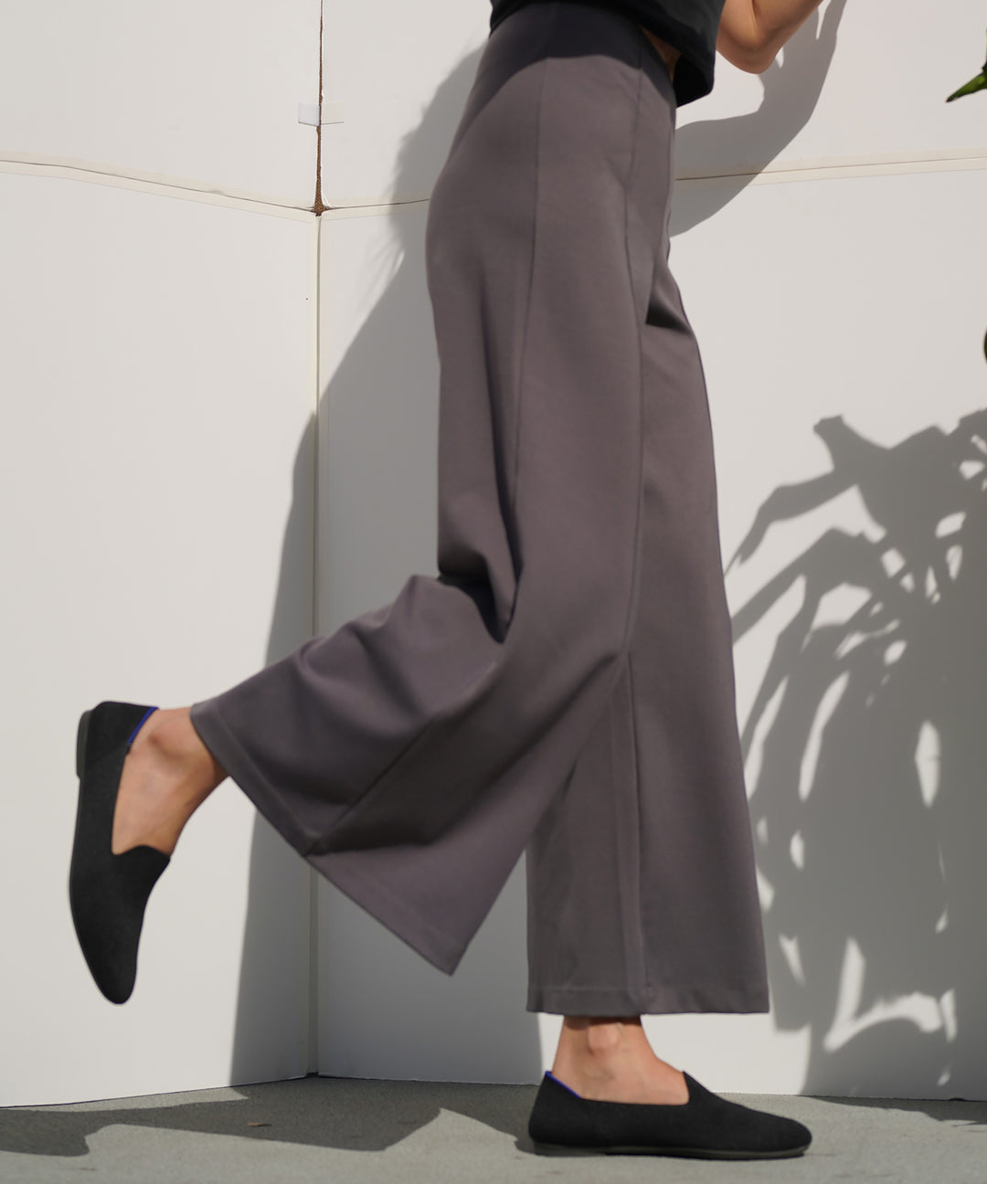 Ponte Wide Leg Ankle Length Pants