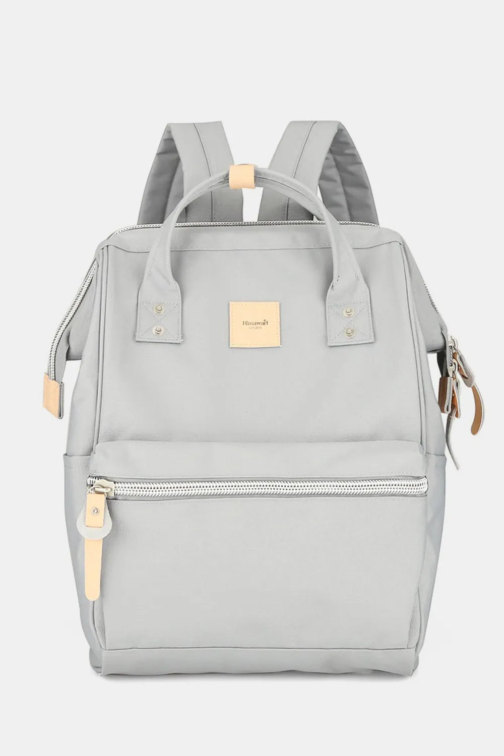 Beige Himawari Water Resistant Canvas Backpack Bag With Side Pockets