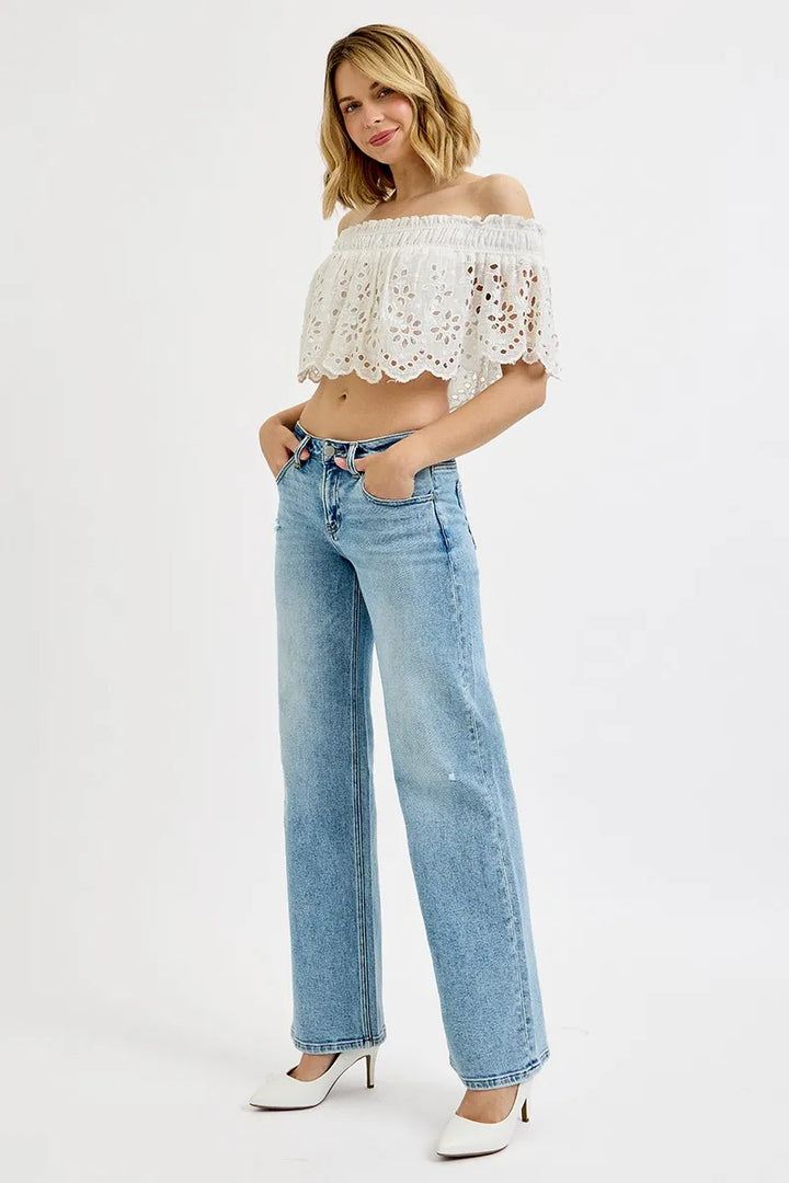 Medium Risen Full Size Low Rise Ankle Boyfriend Distressed Jeans Plus Size