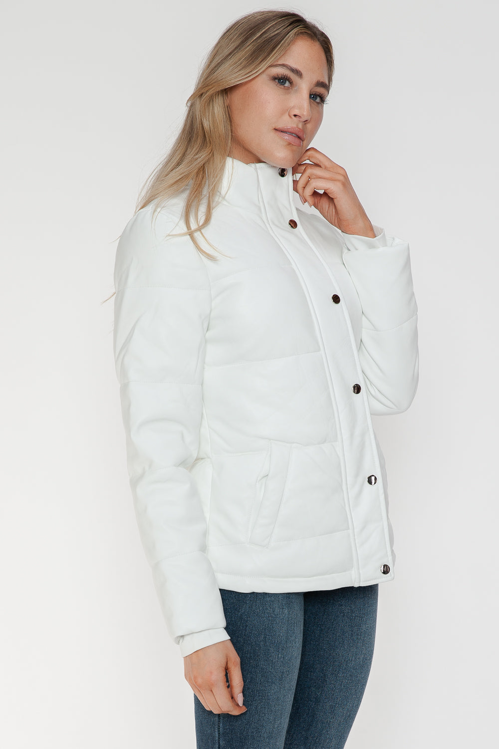 Ymi Pocketed Zip Up Turtleneck Puffer Jacket 1