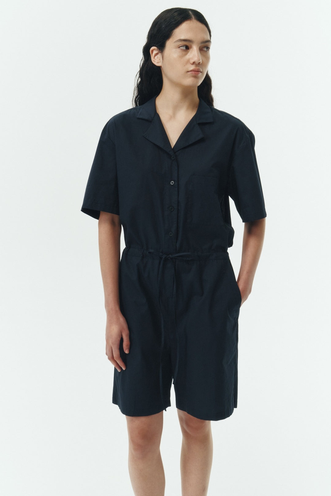 Navy Emma Solid Jumpsuit