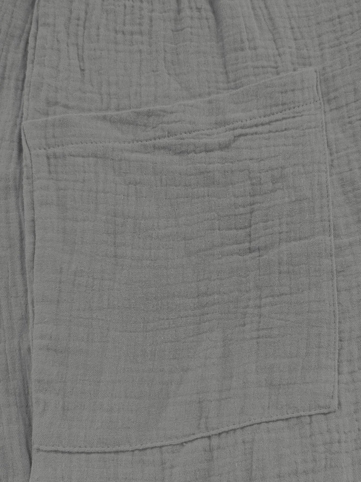 Gray Full Size Casual Wide Leg Textured Overalls Plus Size