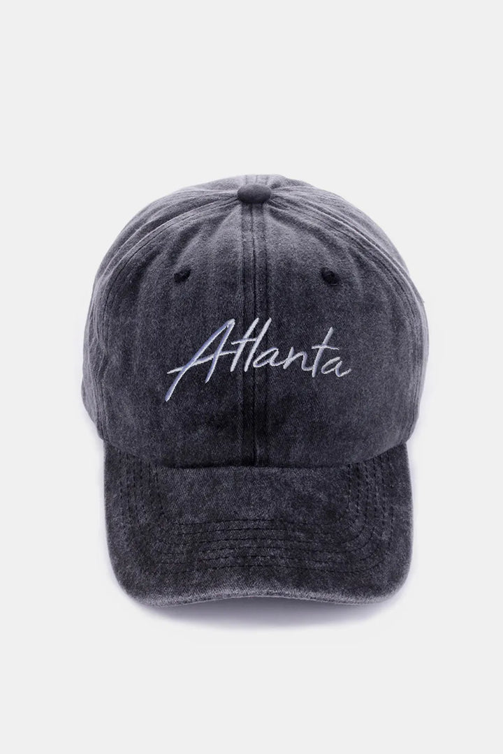 Atlanta Brown Zenana Washed Atlanta Embroidered Baseball Cap
