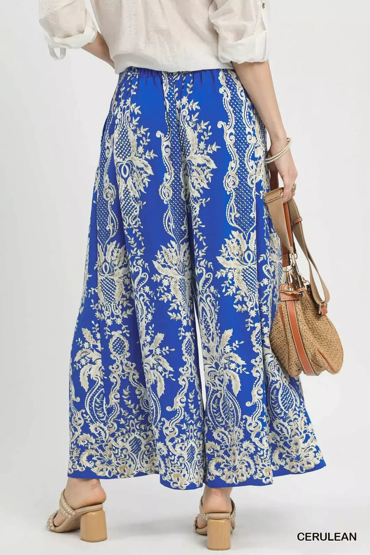 Cerulean Umgee Border Print Wide Leg Pants 2