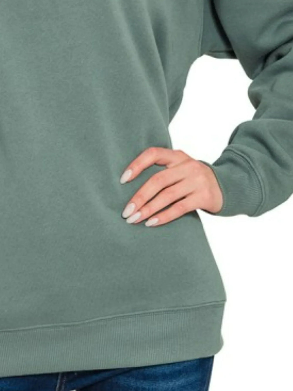 Ash Jade Zenana Fleece Round Neck Sweatshirts
