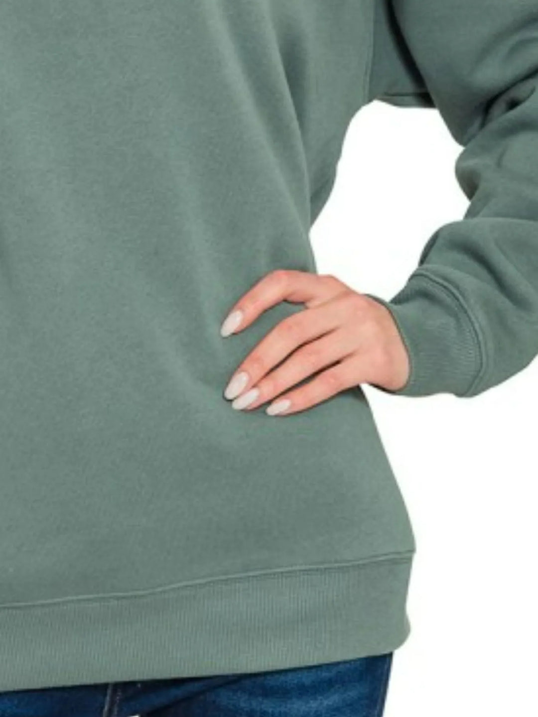 Ash Jade Zenana Fleece Round Neck Sweatshirts