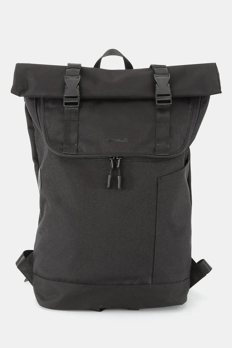 Black Himawari Contrast Waterproof Canvas Backpack Bag