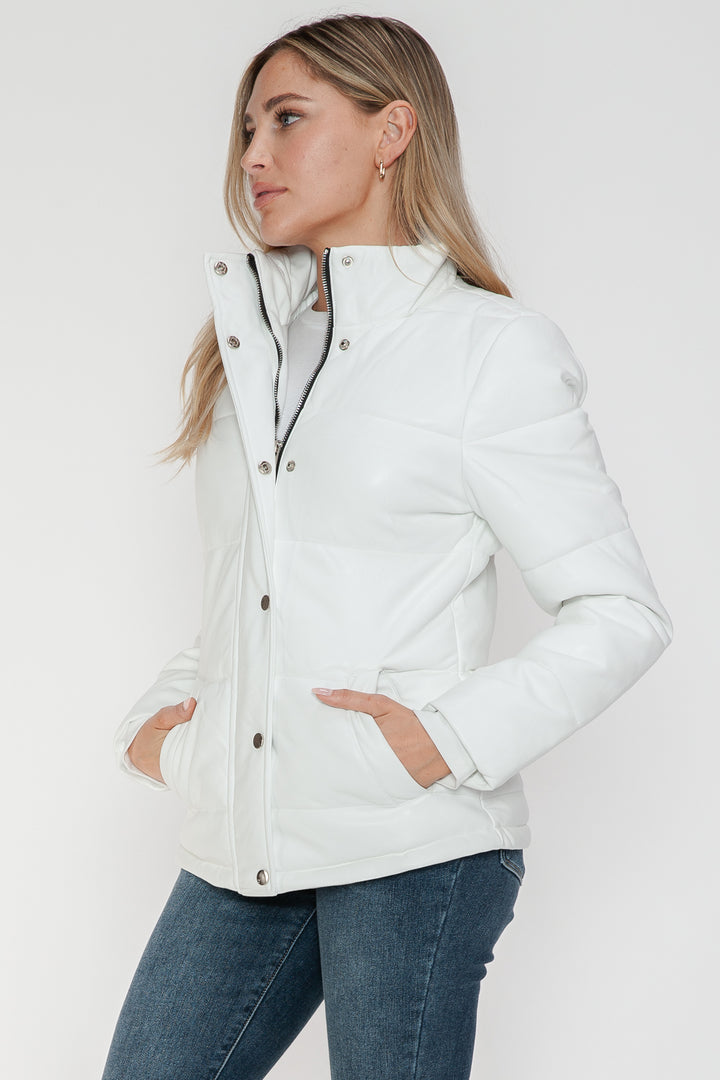 Ymi Pocketed Zip Up Turtleneck Puffer Jacket 1