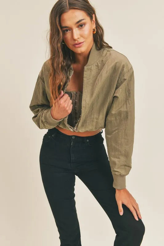 Olive Mable Long Sleeve Two Way Jacket 1