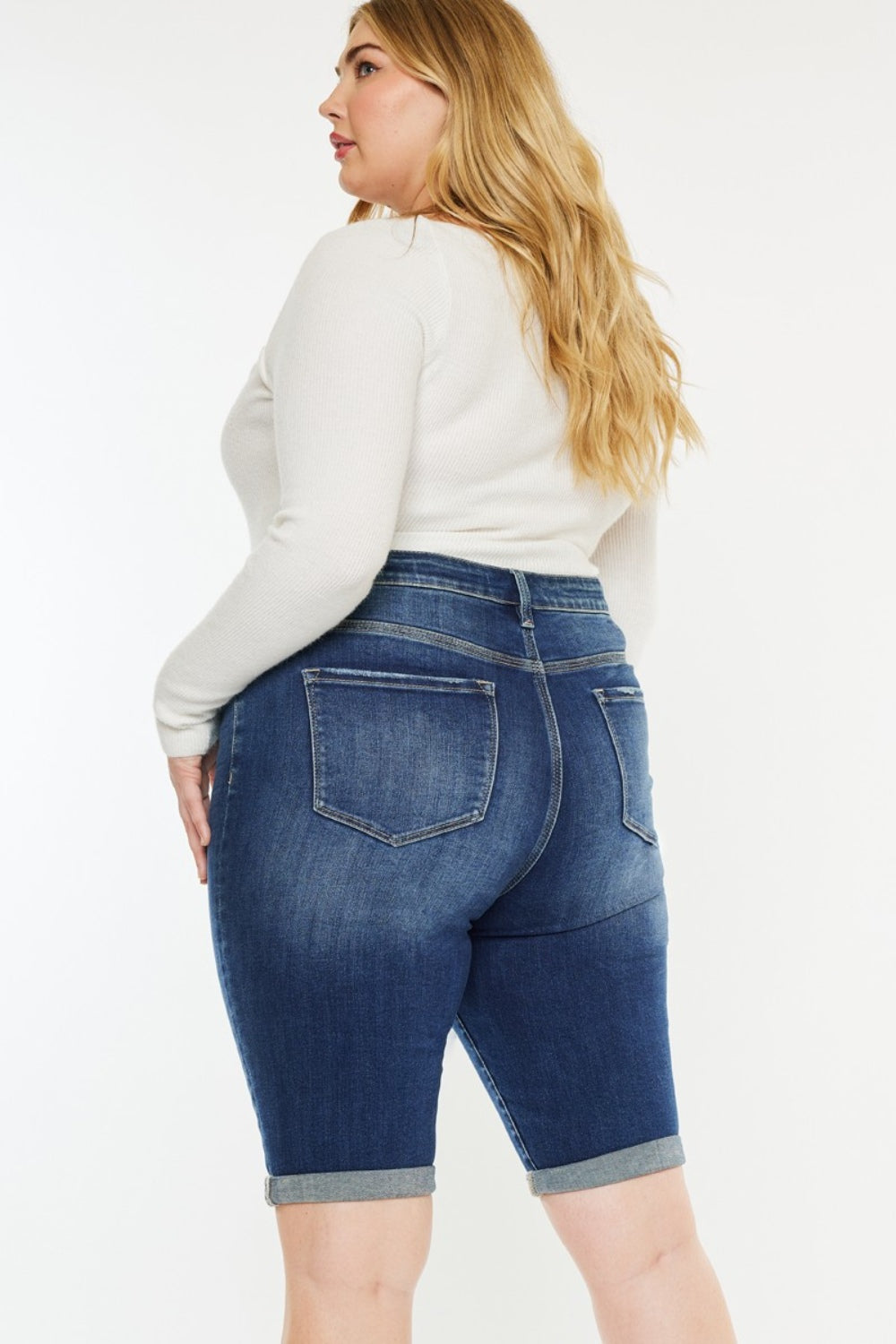 Medium Kancan Full Size Cats Whiskers Button Fly Denim Shorts