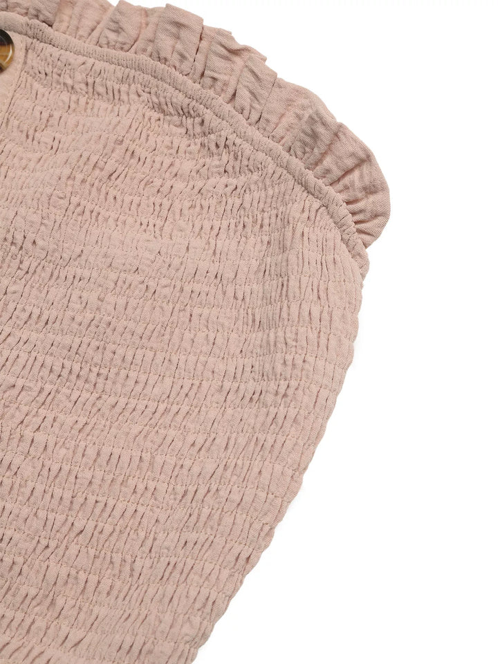 Smocked Tube Top Wide Leg Jumpsuit