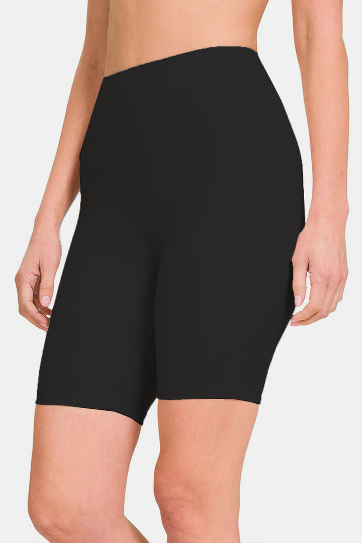 Black Zenana High Waist Active Shorts