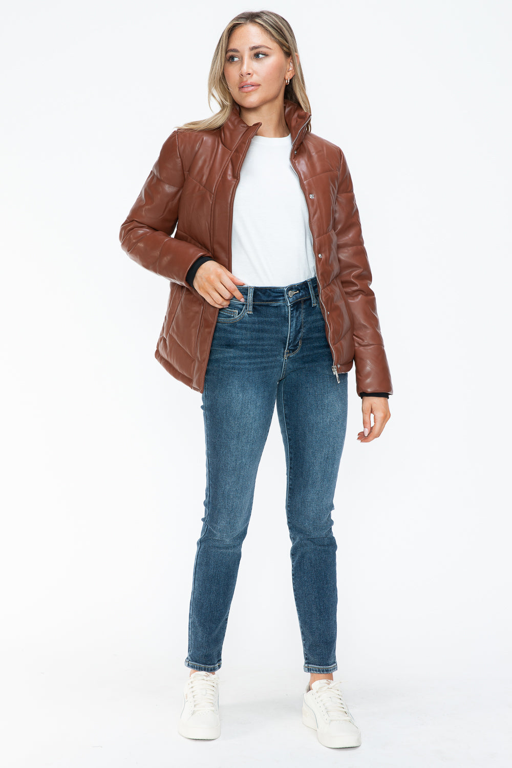 Snobbish Pocketed Zip Up Turtleneck Puffer Jacket 1