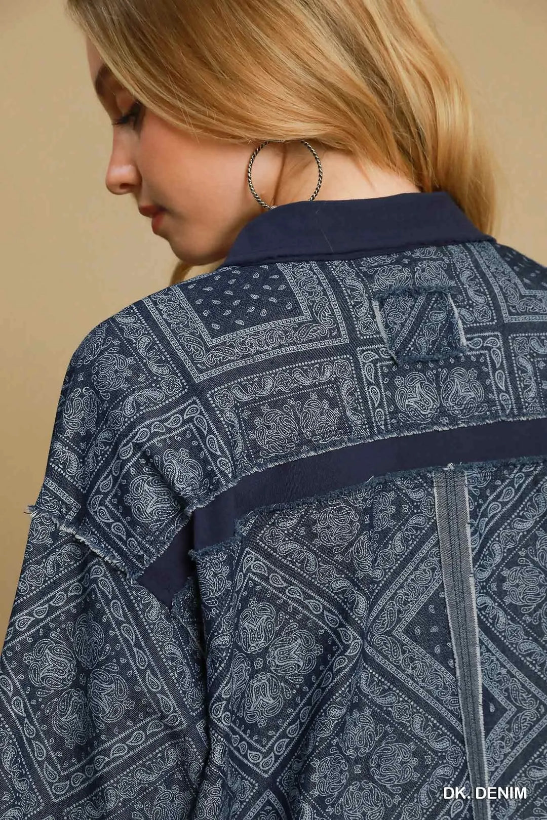Umgee Paisley Print Denim Shirt Jacket 1