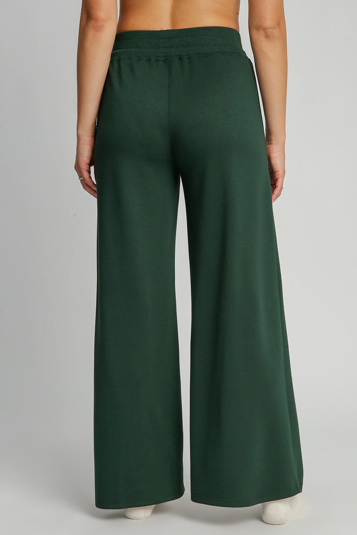 Evergreen Umgee Full Size Drawstring Wide Leg Pants With Pockets 1