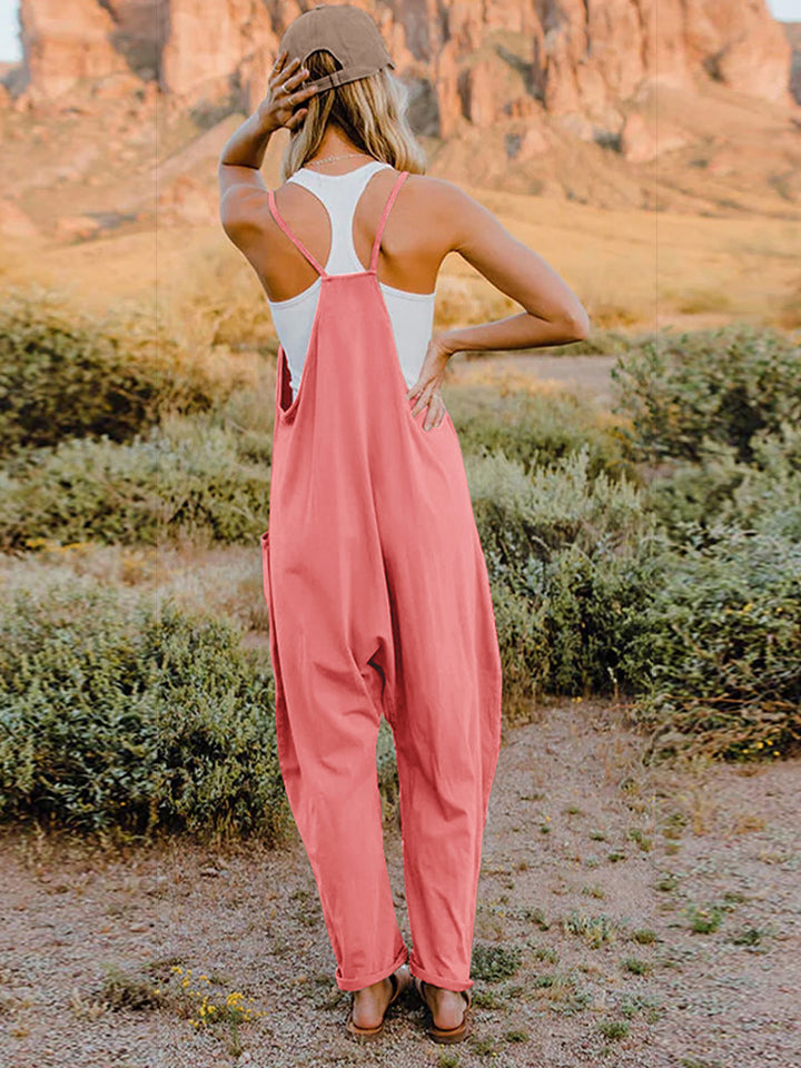 Coral Double Take Full Size Sleeveless V Neck Pocketed Jumpsuit 2