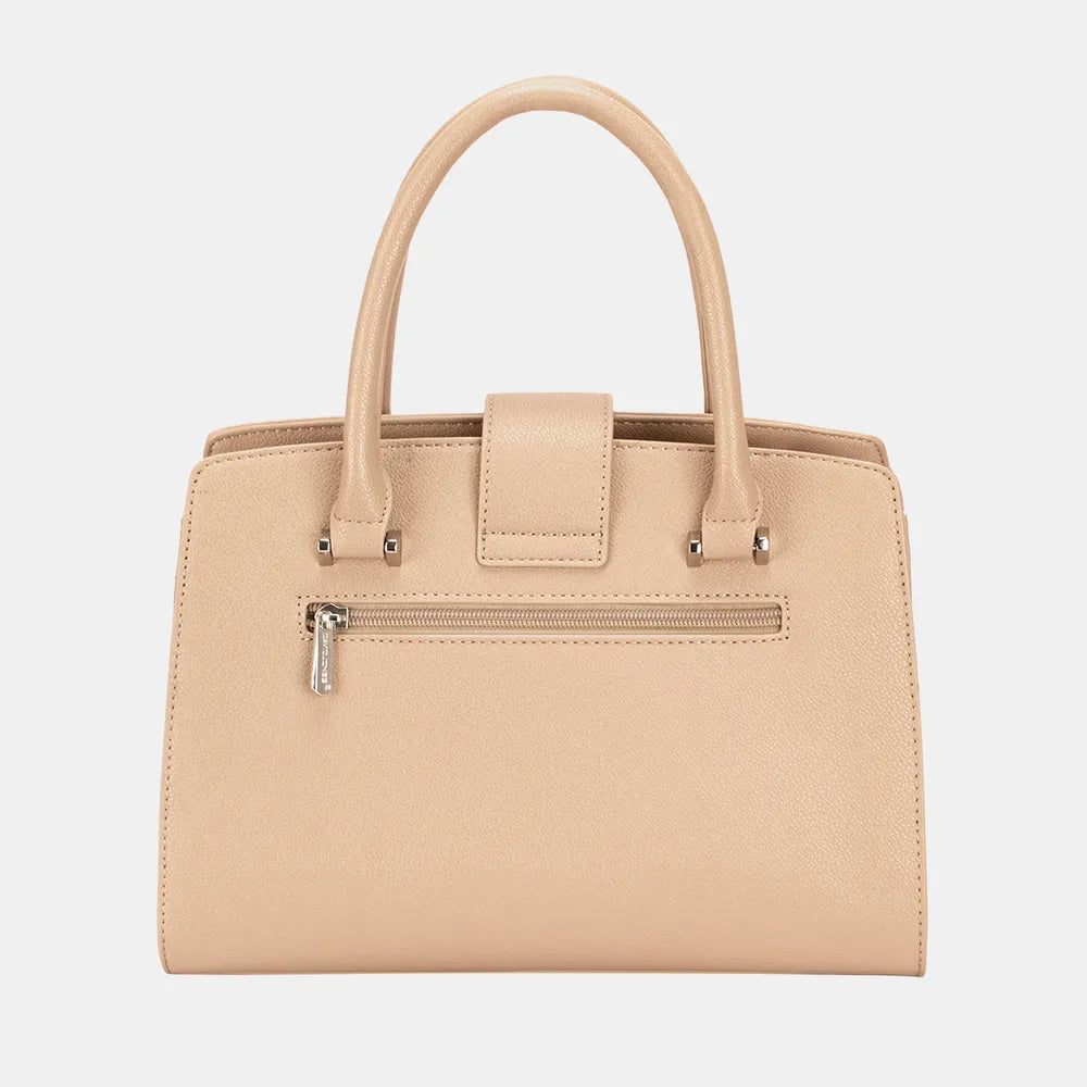 Creamy White David Jones Pu Leather Handbag 7