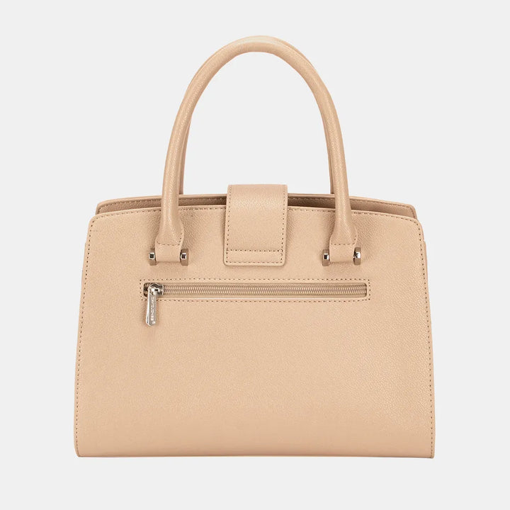 Creamy White David Jones Pu Leather Handbag 7