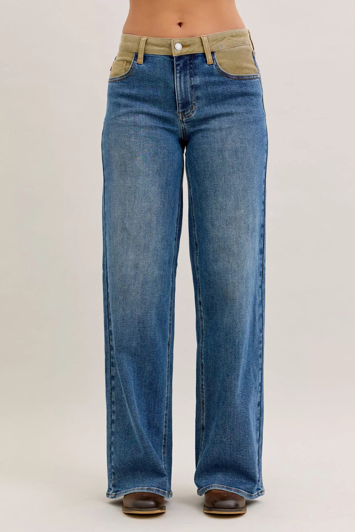 Md Judy Blue Mr Column Straight Jeans With Corduroy Waist
