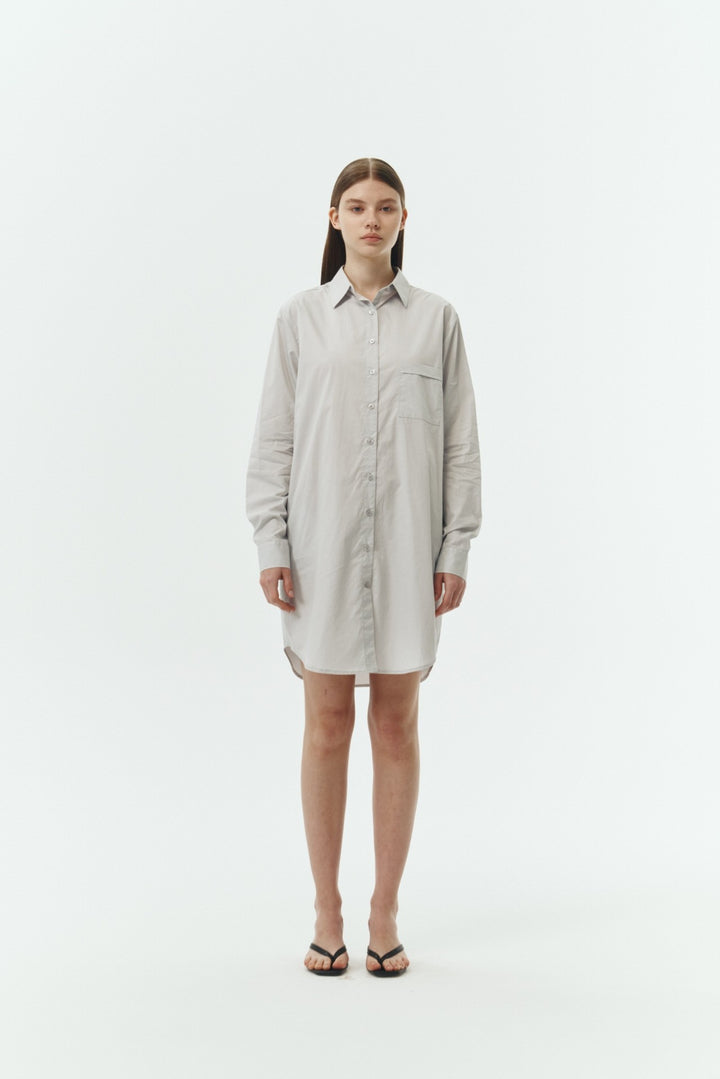 Blue Green Cara Solid Shirt Dress