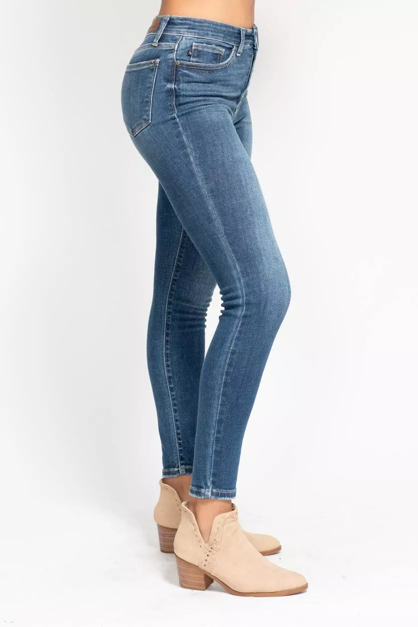 Md Judy Blue Full Size High Rise Button Fly Skinny Jeans Plus Size
