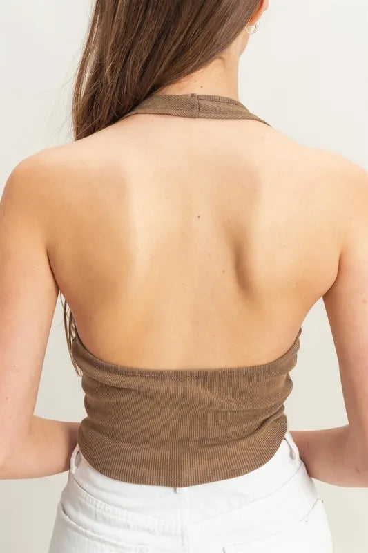 Hyfve Mineral Wash Halter Neck Everyday Top 1