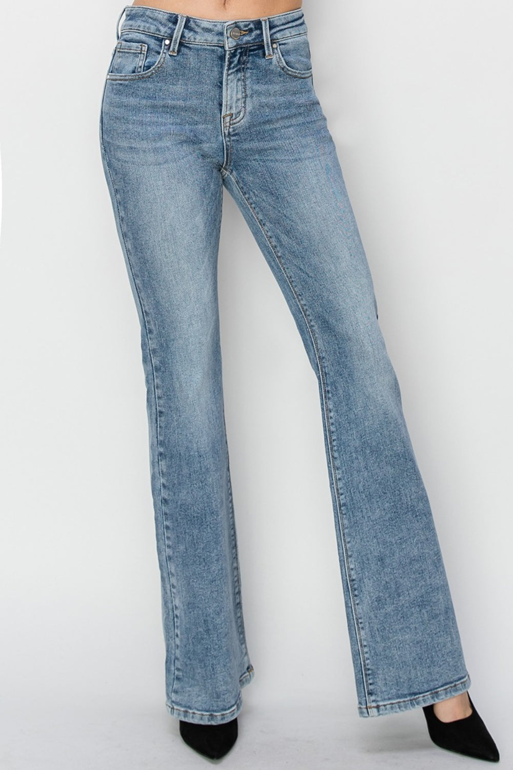 Medium Risen Full Size Mid Rise Bootcut Jeans