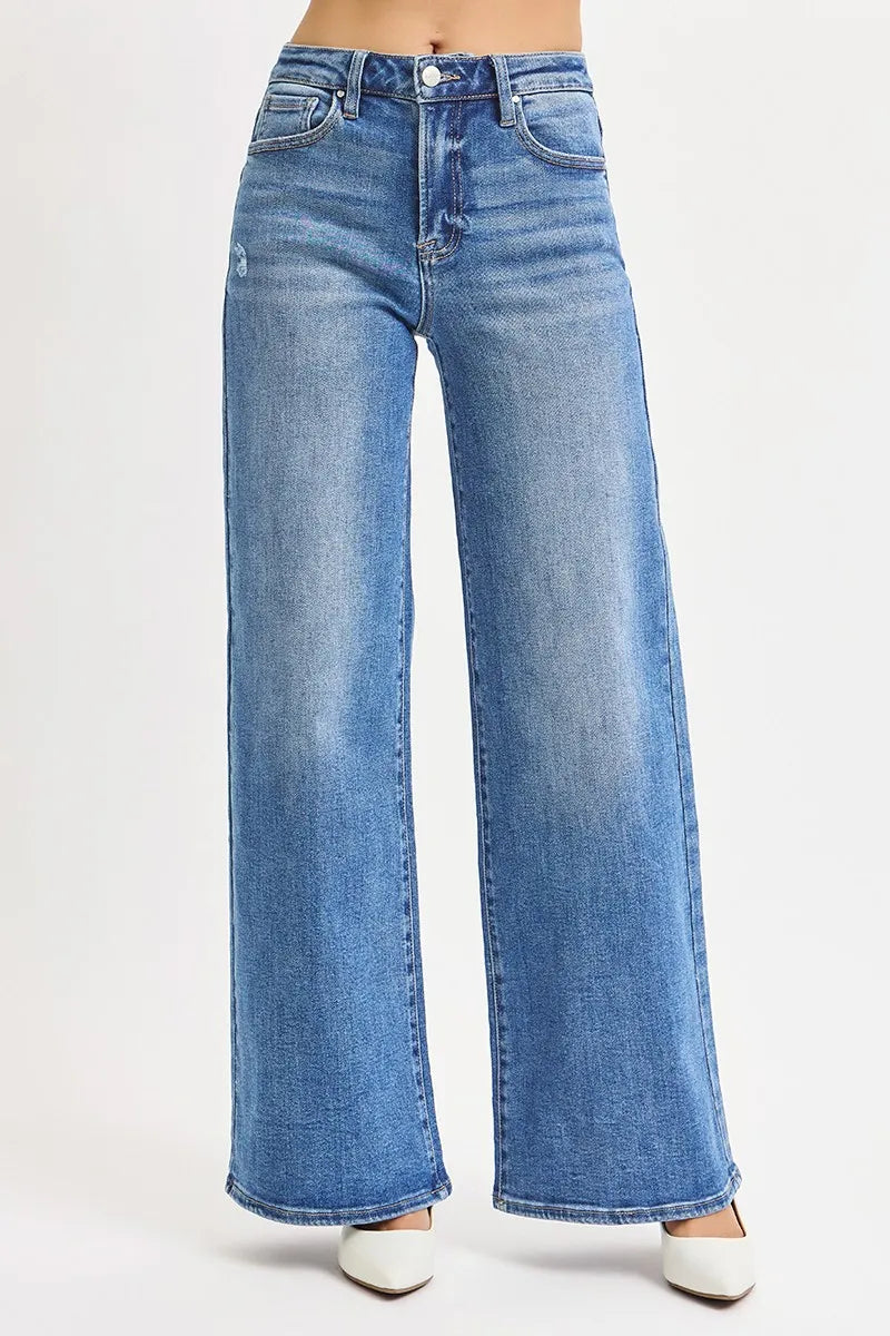 Medium Risen Full Size High Rise Wide Leg Jeans Plus Size 1