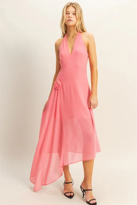 Hyfve Chiffon Halter Asymmetrical Hem Dress 3