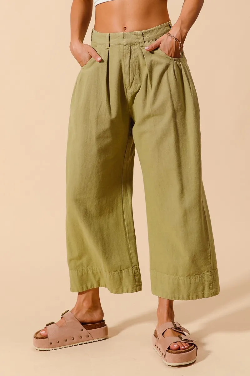 So Me Mid Rise Wide Leg Chino Pants With Pockets 1