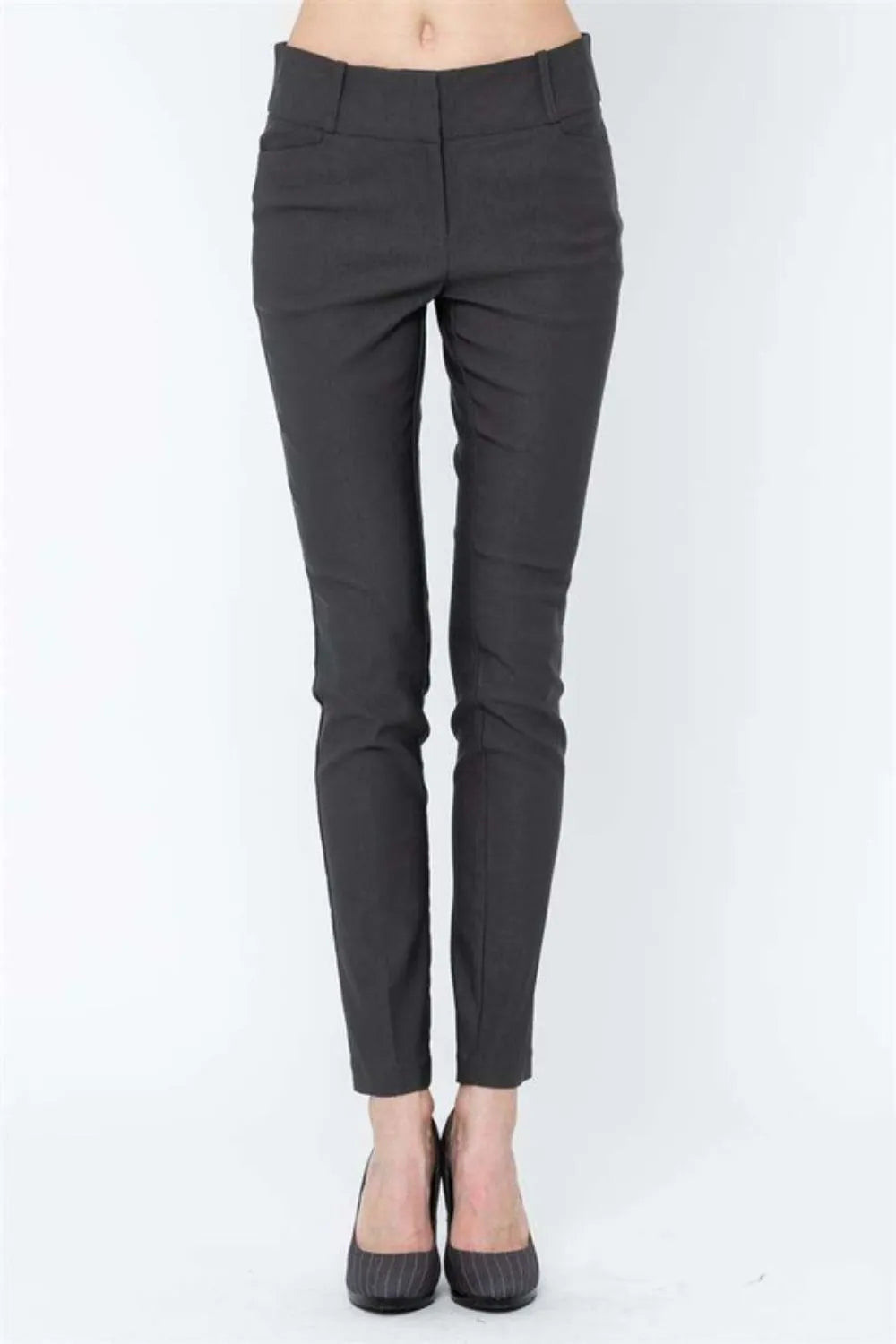 Dark Gray Adora Mid Rise Skinny Pants 1