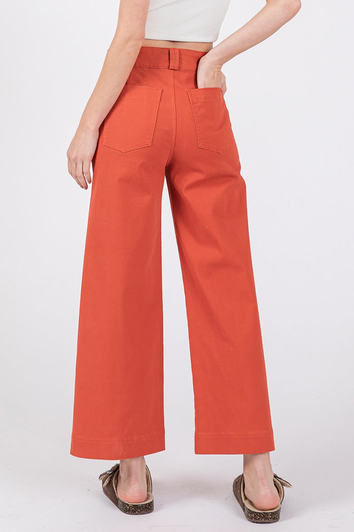 Cinnamon Sage Fig Wide Leg Cropped Pants 1