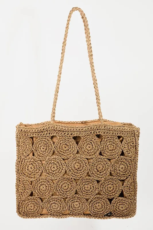 Ka Fame Square Braided Pattern Tote Bag