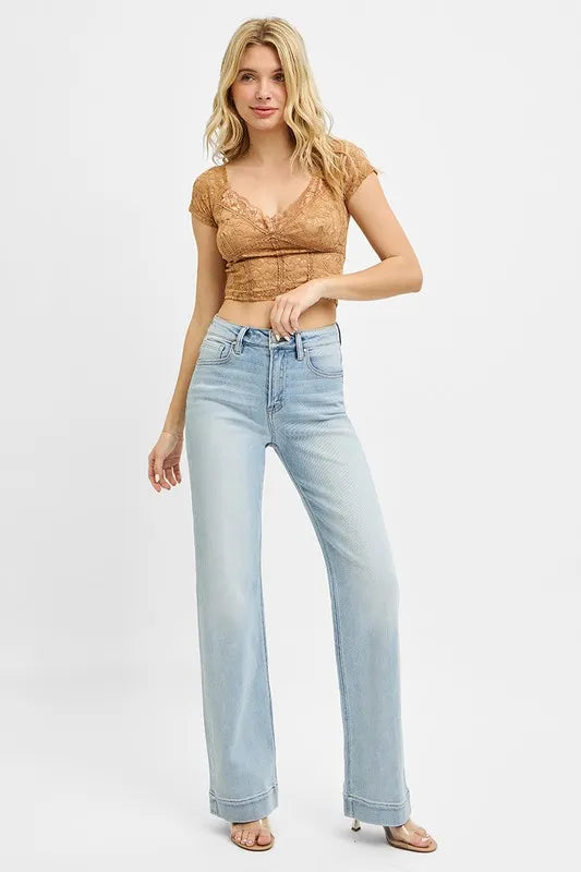 Light Risen High Rise Straight Jeans 1