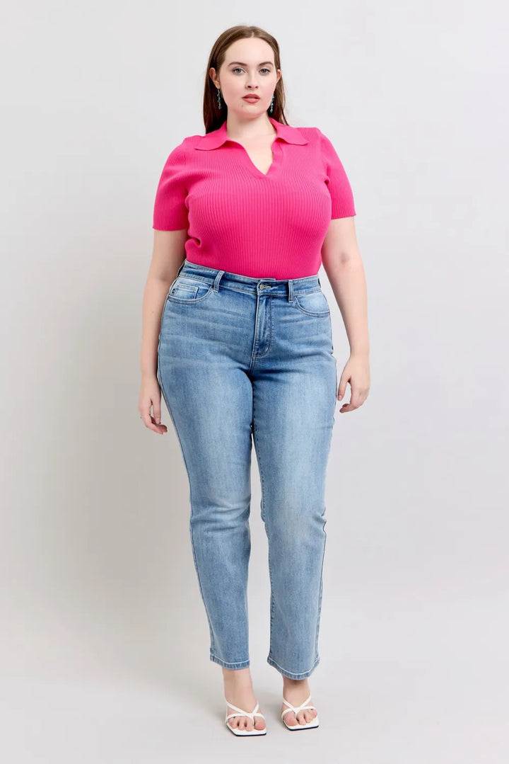 Medium Judy Blue Plus Size High Waist Dad Jeans