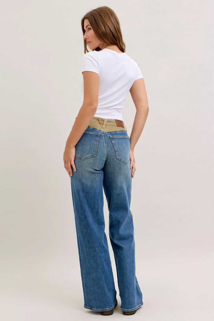 Md Judy Blue Mr Column Straight Jeans With Corduroy Waist