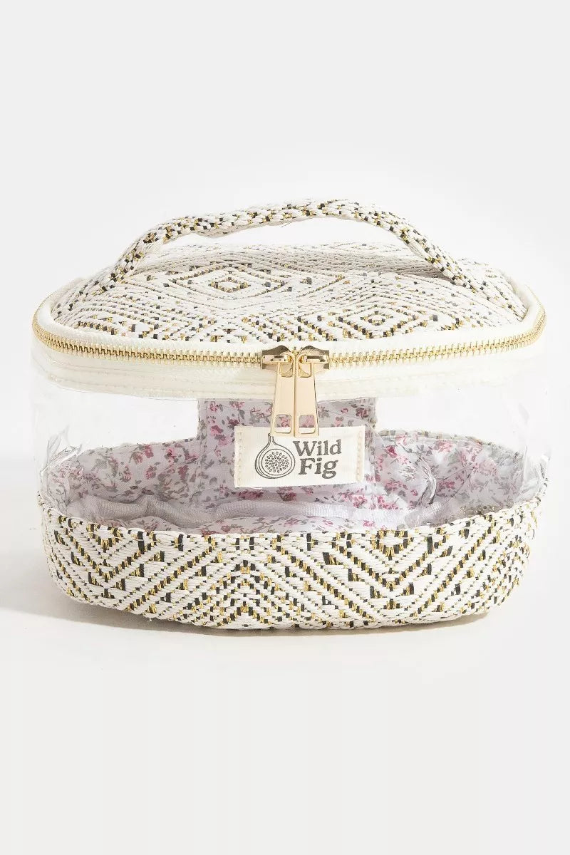 Bw Fame Transparent Clear Top Handle Makeup Case Cosmetic Bag