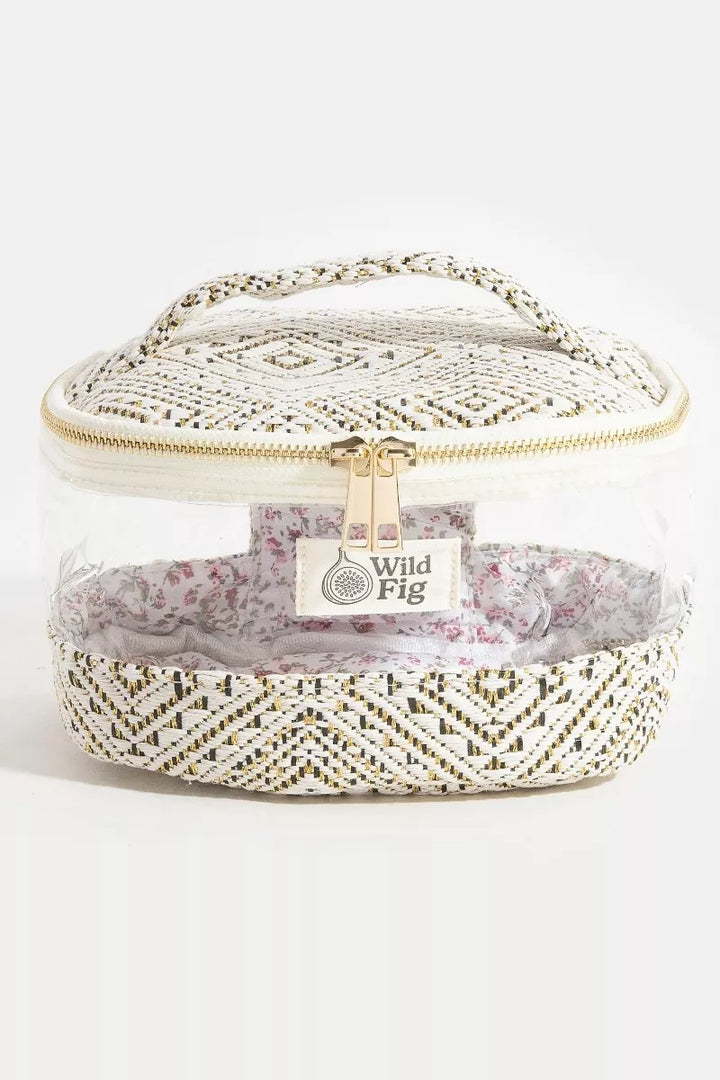 Bw Fame Transparent Clear Top Handle Makeup Case Cosmetic Bag