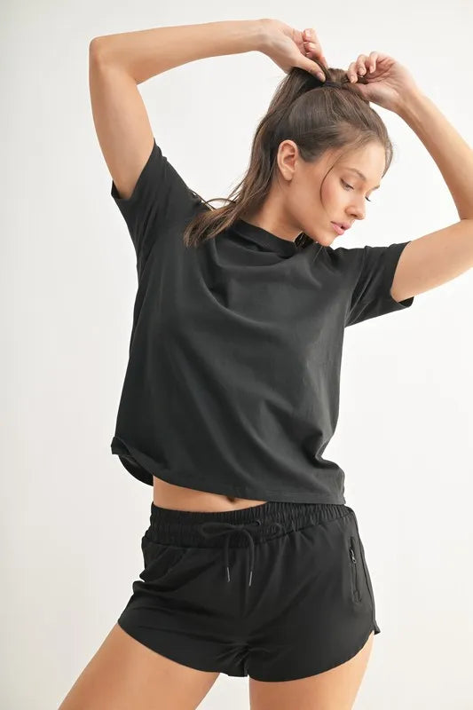Black Mono B Round Neck Short Sleeve T Shirt 8